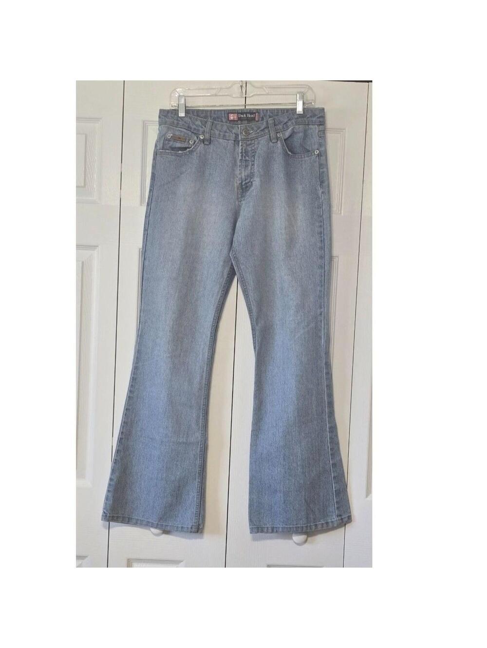 Duck Head Jeans Co Womens Size 11 Light Wash Flare Denim Blue Jeans Y2K Stretch